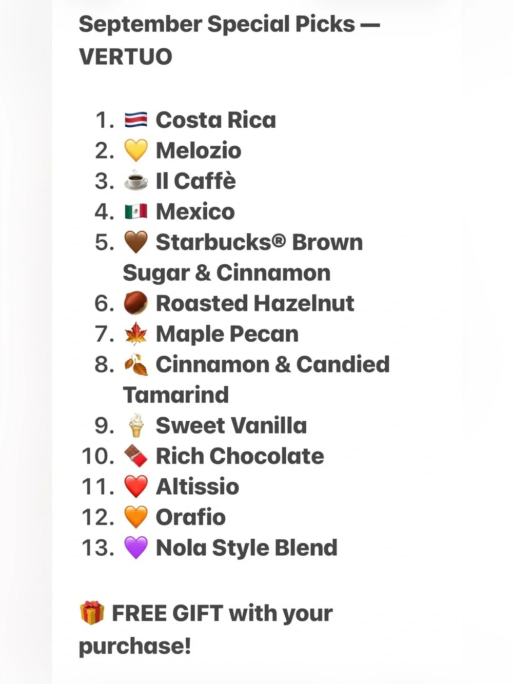 Nespresso VERTUO September special sampler